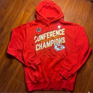 NFL Team Apparel Kansas City Chiefs 2019 AFC CHAMPIONS HOODIE Men’s | Size Small